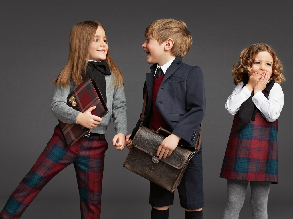 Модные дети в одежде в клетку, модная школьная форма 2014 2015