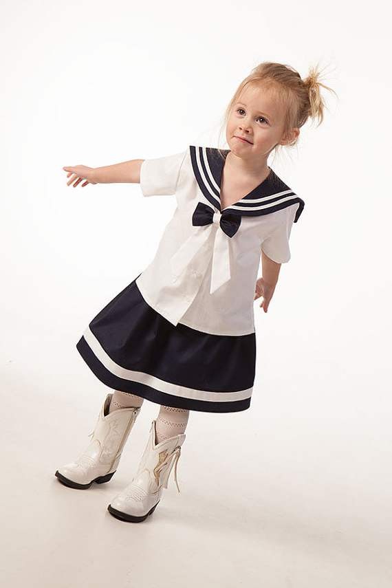 Морской стиль в детской одежде - модные девочки фото