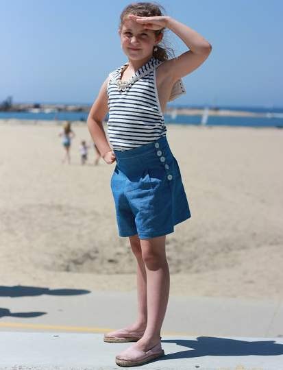 Морской стиль в детской одежде - модные девочки фото