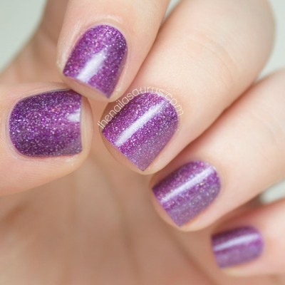 фиолетовые ногти с блестками